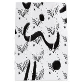 モダンな黒と白の落書きスタイルの芸術 ミディアムペーパーバッグ (裏面)