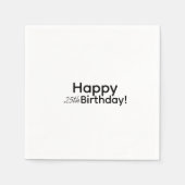 モダンな黒と白の誕生日パーティー スタンダードカクテルナプキン (正面)