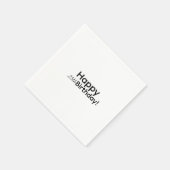 モダンな黒と白の誕生日パーティー スタンダードカクテルナプキン (角)