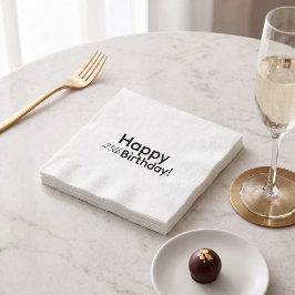 モダンな黒と白の誕生日パーティー スタンダードカクテルナプキン