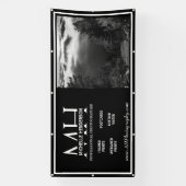 モダンな黒と白の1枚写真撮影ブース 横断幕 (縦)