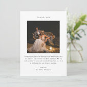 モダンな黒と白の2枚の写真の結婚式 サンキューカード (スタンド正面)