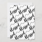 モダンな黒と白の“Blessed”スクリプトフォト シーズンカード (裏面)