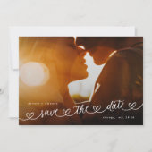 モダンな黒と白のQRコード写真Save The Date セーブザデート (正面)