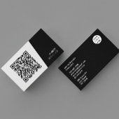 モダンな黒と白のQRコード ビジネスカード