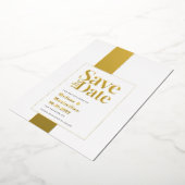 モダンな黒と白のSave Date箔押し招待状 箔招待状 (回転した状態)