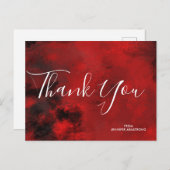 モダンな黒と赤のアーティスティック抽象的な感謝 ポストカード (正面/裏面)
