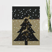 モダンな黒と金のフォトオーナメント クリスマスカード (裏面)
