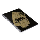 モダンな黒と金のペイント 名前入り ノートブック (右側)