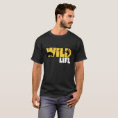 モダンな黒と黄色の野生生物 Tシャツ (正面フル)