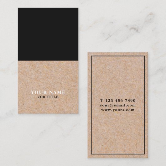モダンな黒によって印刷されるクラフトの縦の名刺 名刺 (正面/裏面)