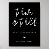 モダンな黒のウェディングブランケットの看板 ポスター (正面)