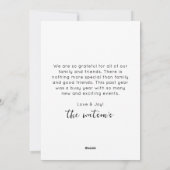 モダンな黒のシンプルな雪だるまの輪郭 シーズンカード (裏面)