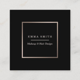 モダンな黒のバラの金ゴールドの最小主義の名刺 スクエア名刺