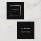 モダンな黒のバラの金ゴールドの最小主義の名刺 スクエア名刺 (正面/裏面)