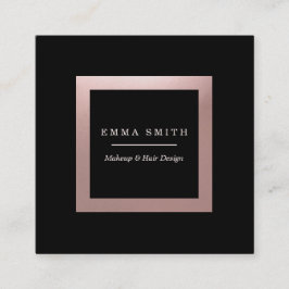 モダンな黒のバラの金ゴールドフレームのプロフェッショナルの正方形 スクエア名刺