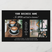 モダンな黒のビジネス再開プロモーションフライヤー