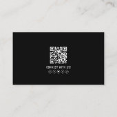 モダンな黒のプロフェッショナルQRコードフォトロゴ 名刺 (裏面)