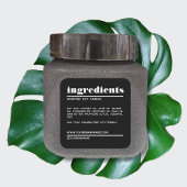 モダンな黒のミニマル製品成分ラベル スクエアシール