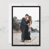 モダンな黒の写真の結婚式 セーブザデート (裏面)