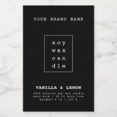 モダンな黒の化粧品パッケージキャンドル フードラベル (シングルラベル)