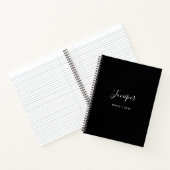 モダンな黒の手書きフォント 名前 ノート (内部)