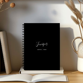 モダンな黒の手書きフォント 名前 ノート