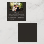 モダンな黒の結婚式フォト オプション エンクロージャーカード (正面/裏面)