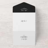 モダンな黒の結婚式 オールインワン招待状 (外側)
