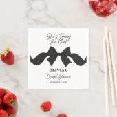 モダンな黒リボンのリボン 結婚式の二次会 スタンダードカクテルナプキン (インサイチュ)