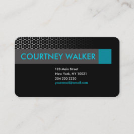 モダンな黒及びターコイズの蜜蜂の巣の名刺 名刺