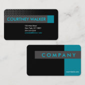 モダンな黒及びターコイズの蜜蜂の巣の名刺 名刺 (正面/裏面)