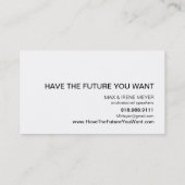 モダンな黒板のシルエットのやる気を起こさせるなスピーカー 名刺 (裏面)