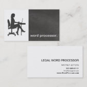 モダンな黒板のシルエットの法的ワードプロセッサ 名刺 (正面/裏面)