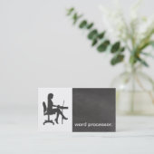 モダンな黒板のシルエットの法的ワードプロセッサ 名刺 (スタンド正面)