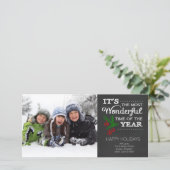 モダンな黒板のタイポグラフィの休日の写真カード シーズンカード (スタンド正面)