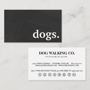 モダンな黒板の犬 ロイヤルティ・パンチカード 名刺