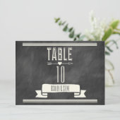 モダンな黒板テーブルナンバー 招待状 (スタンド正面)