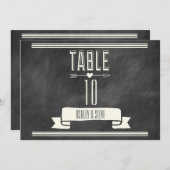 モダンな黒板テーブルナンバー 招待状 (正面/裏面)