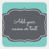 モダンな黒板フレーム カスタマイズ可能 アクア スクエアシール (正面)