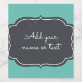 モダンな黒板フレーム カスタム アクア ワインラベル (シングルラベル)