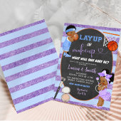 モダンな黒板レイアップまたはメイクアップ性別発表 招待状