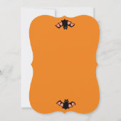 モダンな黒猫とコウモリのハロウィン招待状 招待状 (裏面)