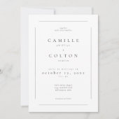 モダンな黒白のミニマリストの結婚式 招待状 (正面)