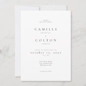 モダンな黒白のミニマリスト結婚式 招待状 (正面)