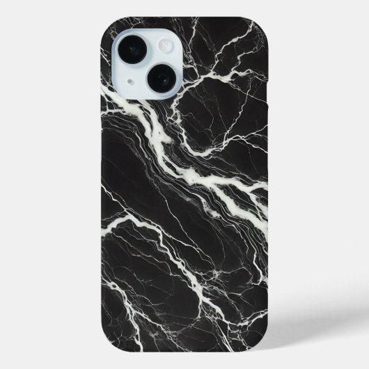 モダンな黒白の大理石調デザインがおしゃれ Case-Mate iPhoneケース (裏面)