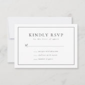 モダンな黒白の結婚式RSVPカード 出欠カード (正面)