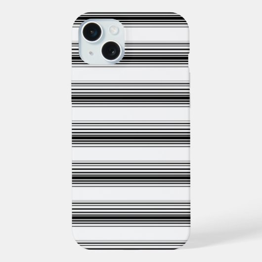 モダンな黒白ストライプ iPhoneケース (裏面)