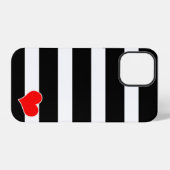 モダンな黒白ストライプ iPhoneケース (裏面横)