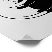 モダンな黒白ネコのイラスト ホームデコレーション ポスター (角)